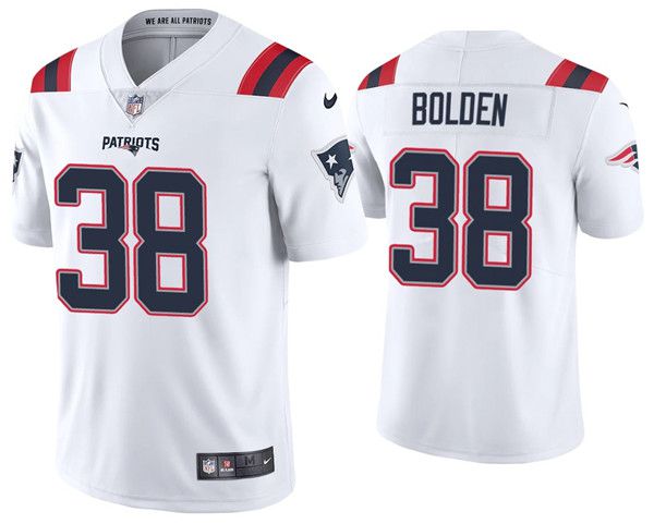 Men New England Patriots 38 Brandon Bolden Nike White Vapor Limited NFL Jersey